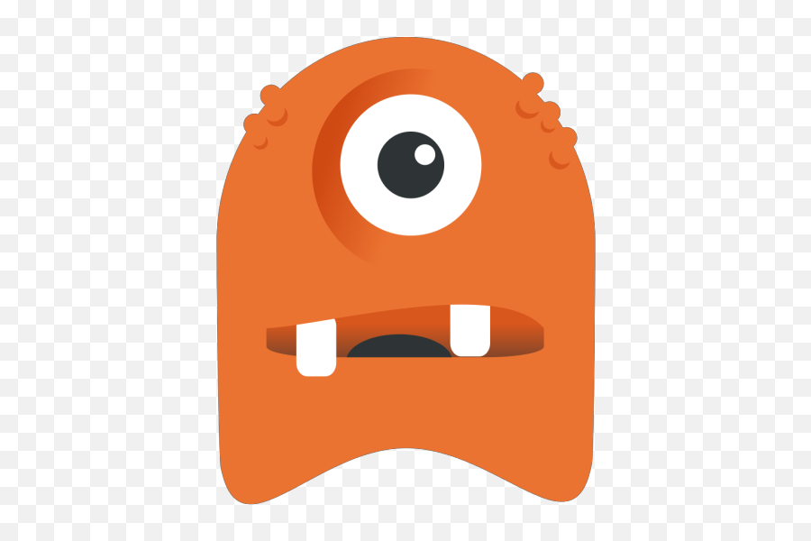 Orange One Eyed Monster Png Svg Clip Art For Web - Download Monster With Two Teeth Emoji,X Eyed Emoji