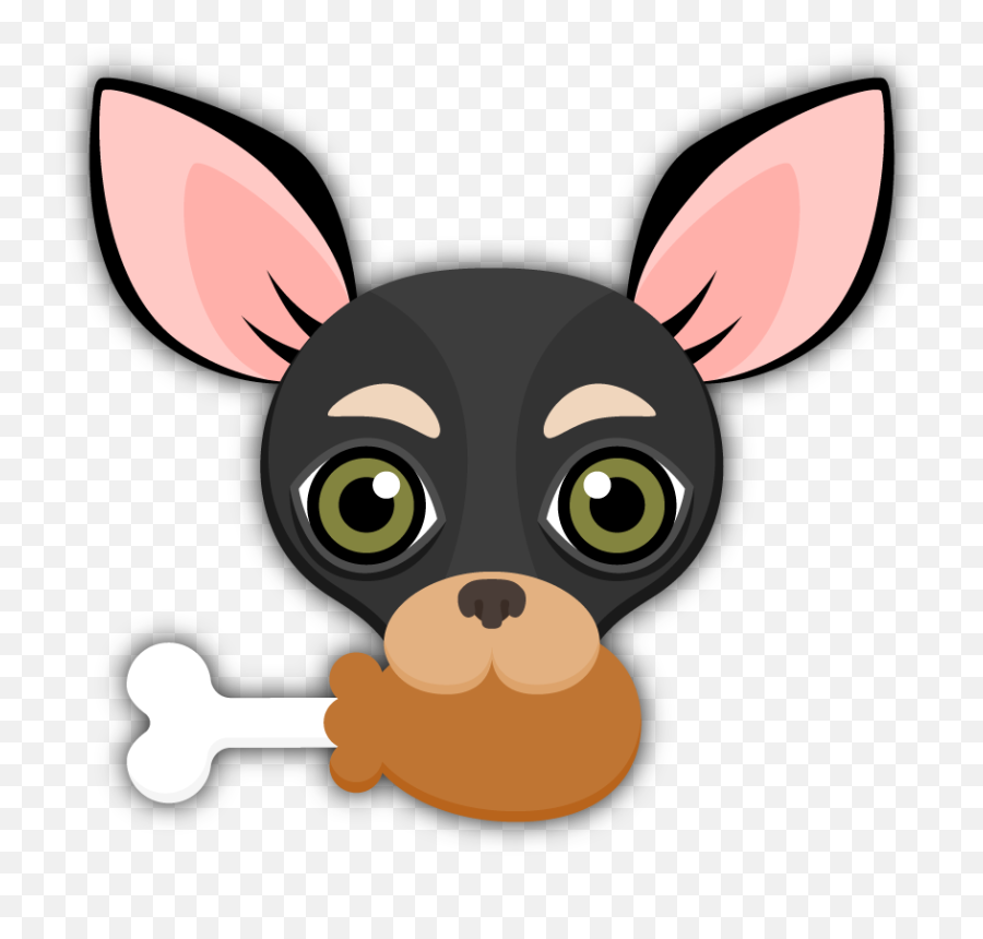 Black Tan Chihuahua Emoji Stickers For Imessage - Beverly Hills Chihuahua Emojis,Chicken Leg Emoji