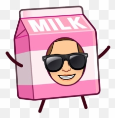 Bitmoji Milk Sunglasses Funny Cool Emoji Emojiselfie -