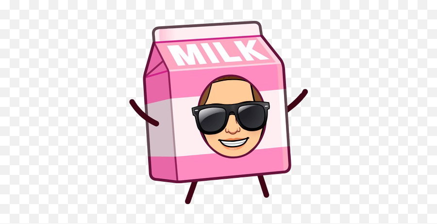 Bitmoji Milk Sunglasses Funny Cool Emoji Emojiselfie - Bitmoji Milk,Cool Glasses Emoji