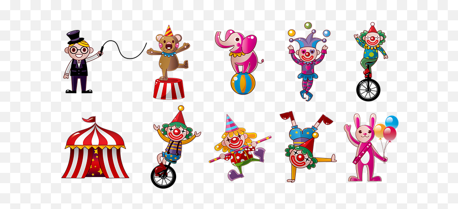 Free Laugh Smiley Illustrations - Characters Of The Circus Emoji,Circus Emoji