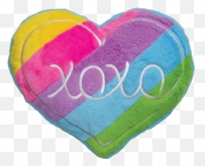 Xoxo Rainbow Heart Scented Furry Pillow - Xoxo Heart Emoji,Rainbow Heart Emoji