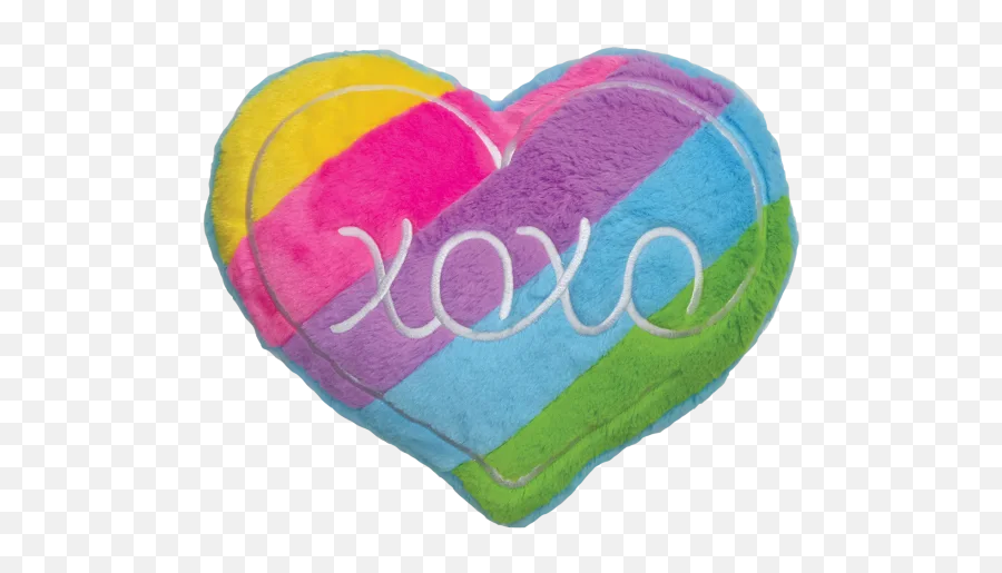 Xoxo Rainbow Heart Scented Furry Pillow - Xoxo Heart Emoji,Rainbow Heart Emoji