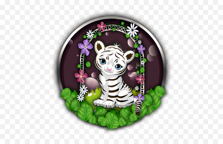 Cute White Tiger 2d Theme - Cartoon Emoji,White Tiger Emoji