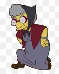 Simpsons Characters Bart Simpson - Grandma From Simpsons Emoji,Thanos Thinking Emoji