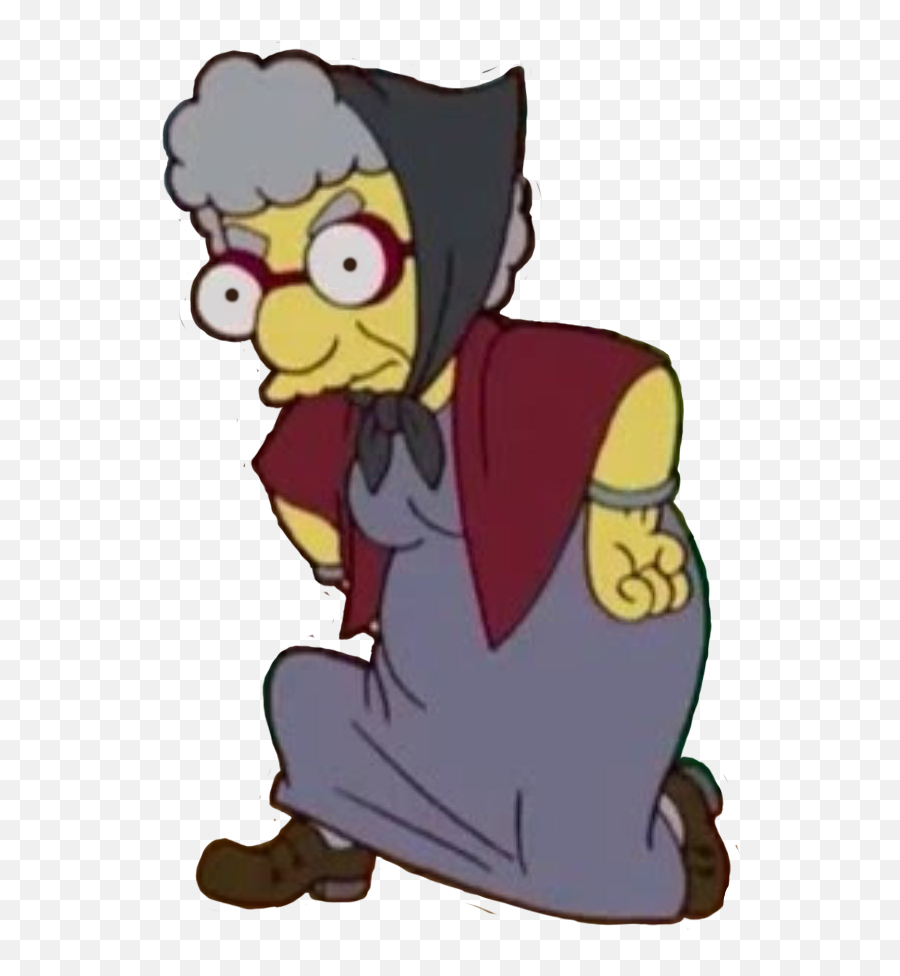 Simpsons Characters Bart Simpson - Grandma From Simpsons Emoji,Thanos Thinking Emoji