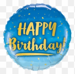 Happy Birthday Gold Blue Balloon - Balloons Emoji,Happy Birthday Emoji Story