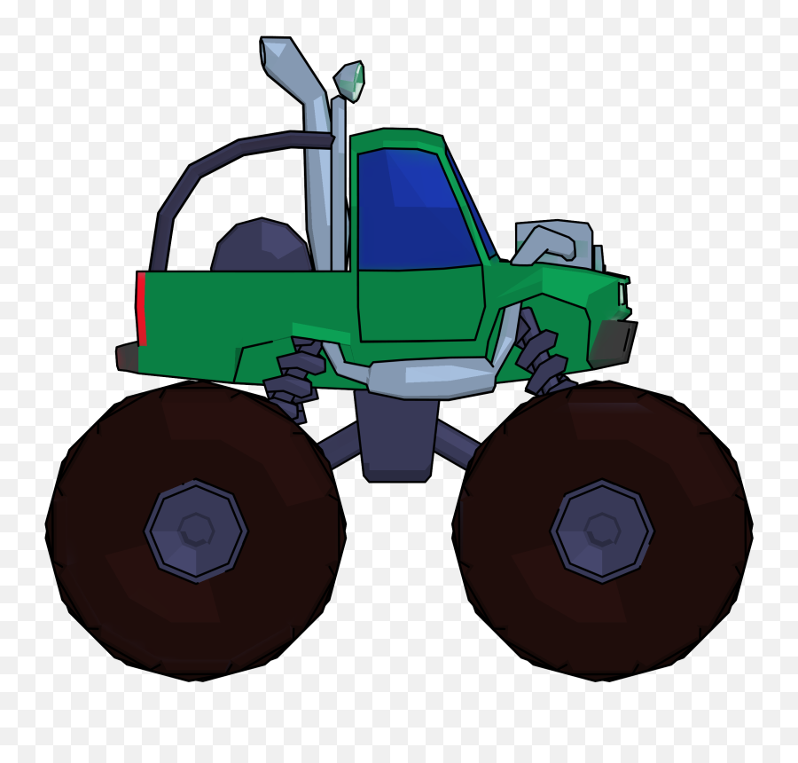 Monster Truck Cartoon Png Clipart - Monster Truck Vector Side View Emoji,Truck Emoticon