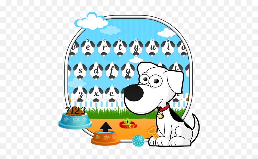 Cute Fluffy Doggy Keyboard Theme - Free Clip Art Dogs Emoji,Dog Emojis For Android