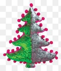 Christmas Tree Reversible Sequin Pillow - Christmas Ornament Emoji,Emoji Xmas Tree