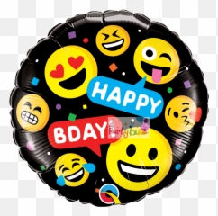 Download Emoji Funny Faces Foil Birthday Balloon - Happy