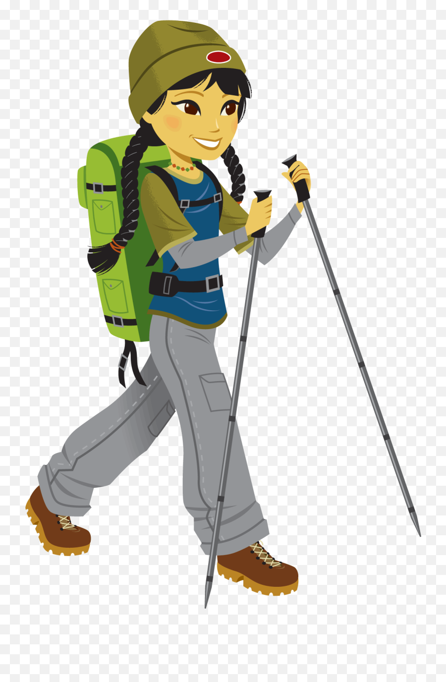 Hiker Clipart Mountaineering Hiker - Hiking Clipart Png Emoji,Hiker Emoji