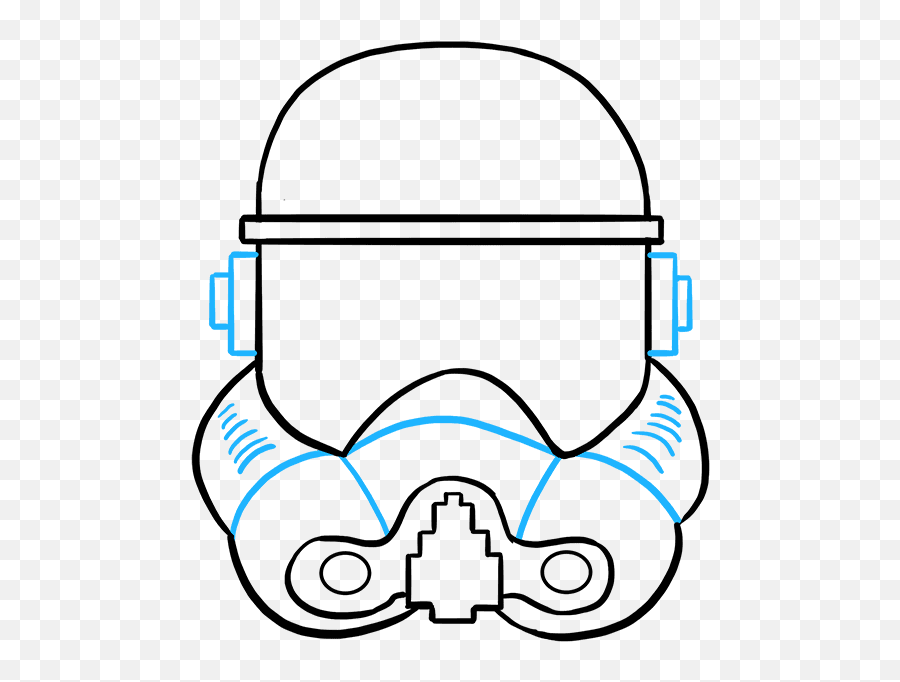 How To Draw A Stormtrooper Helmet - Draw Stormtrooper Helmet Emoji,Stormtrooper Emoji