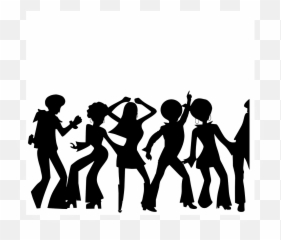 Disco People Dancing Party Afro - Dancers Silhouette Emoji