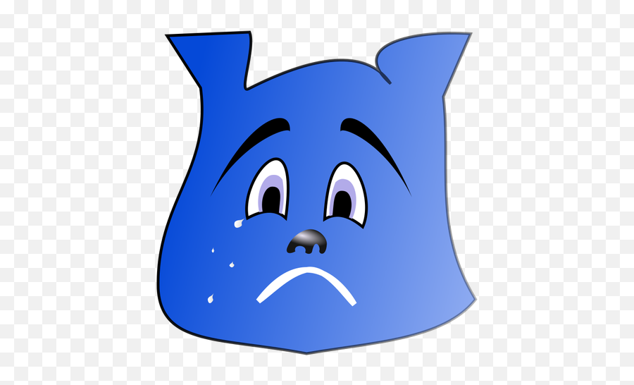 Blue Crying Character - Gambar Kartun Khawatir Emoji,Crying Emoji