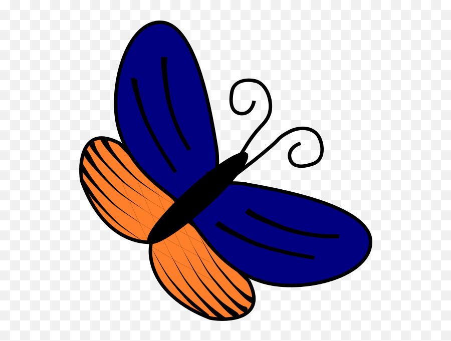 Blue And Orange Butterfly - Blue And Orange Butterflies Clipart Emoji,Butterfly Emoji