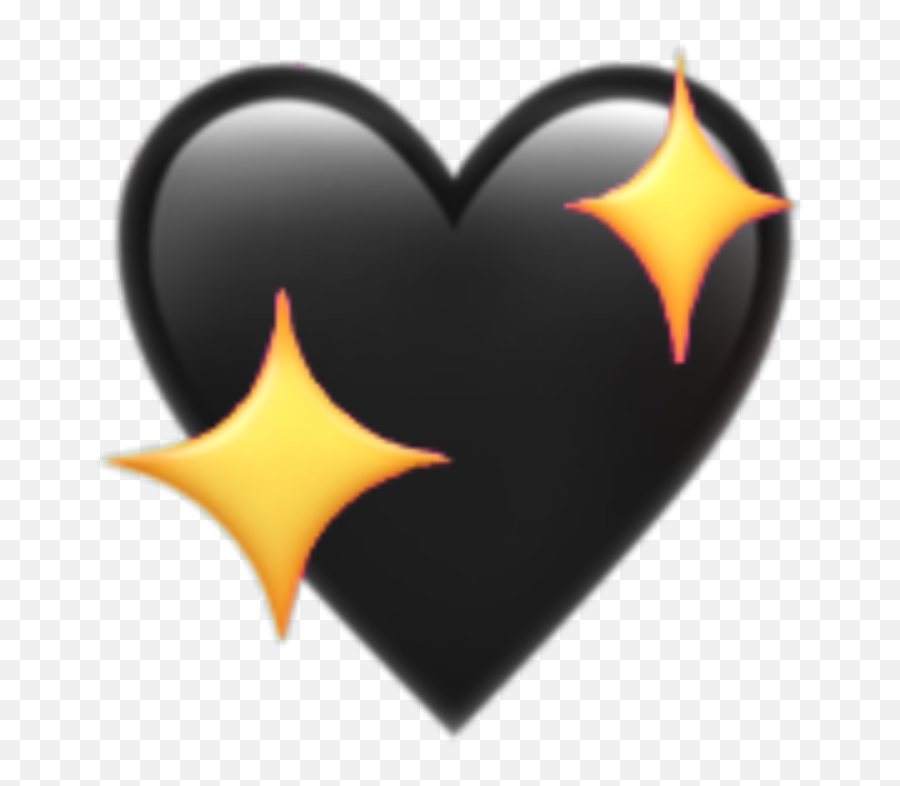 Emojis Heart Black Sparkling Aesthetic Mine Freetoedit - Ios Emoji Transparent Background,Sparkling Heart Emoji