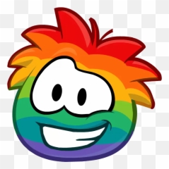 Tongue Face Emoticon - Rainbow Club Penguin Puffles Emoji,Doctor Emoticons