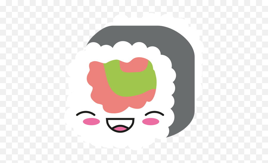 Laughing Kawaii Emoticon Sushi Roll - Kawaii Transparent Sushi Png Emoji,Kawaii Emoji