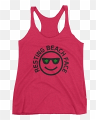 Resting Beach Face Womenu0027s Athletic Racerback Tank U2013 Wear It - Sleeveless Shirt Emoji,Proud Emoticon