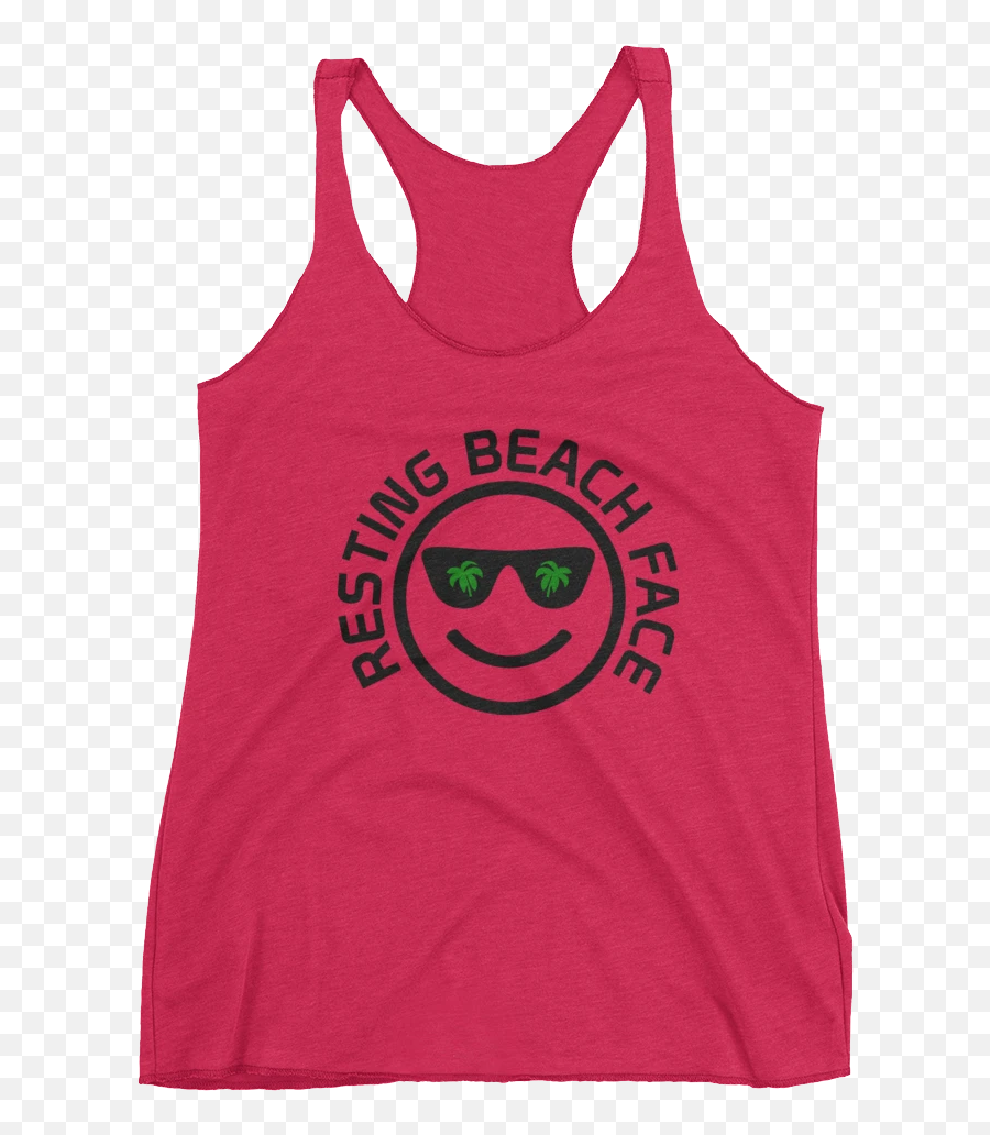 Resting Beach Face Womenu0027s Athletic Racerback Tank U2013 Wear It - Sleeveless Shirt Emoji,Proud Emoticon