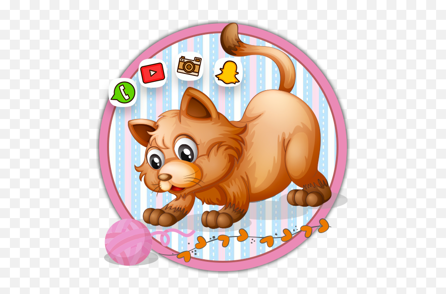 Cute Cat Cartoon Theme - Gato Comiendo Raton Animado Emoji,Squirrel Emoji Android