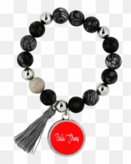 P - Obsidian Bead Bracelet Emoji,Sicily Flag Emoji