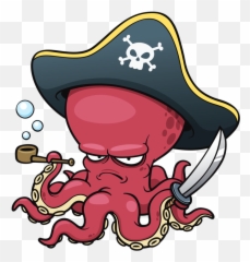 Octopus Clip Art Pirate Transprent Png Free - Cartoon Emoji