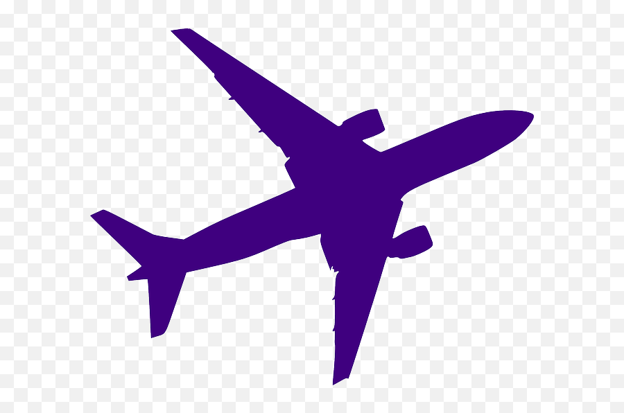 Airplane Silhouette Purple Plane Jet - Purple Airplane Clipart Emoji,Plane Emoji Png