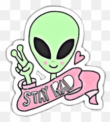 Stayrad Alien Cool Badass Peace Love - Transparent Background Png Emoji