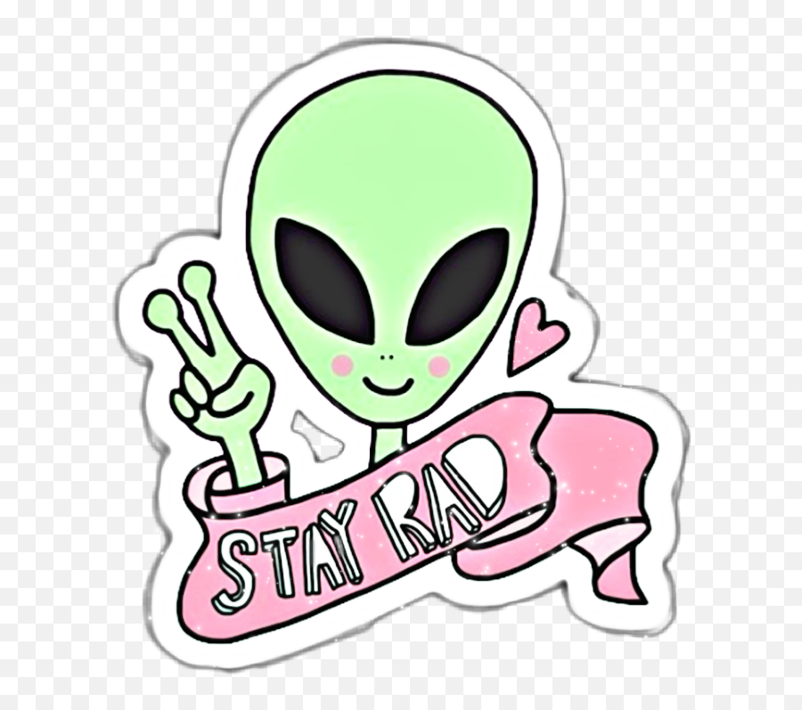 Stayrad Alien Cool Badass Peace Love - Transparent Background Alien Png Emoji,Badass Emoji