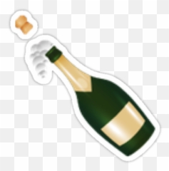 Download Pop The Champagne New Emoji - Bottle With Popping Cork Png