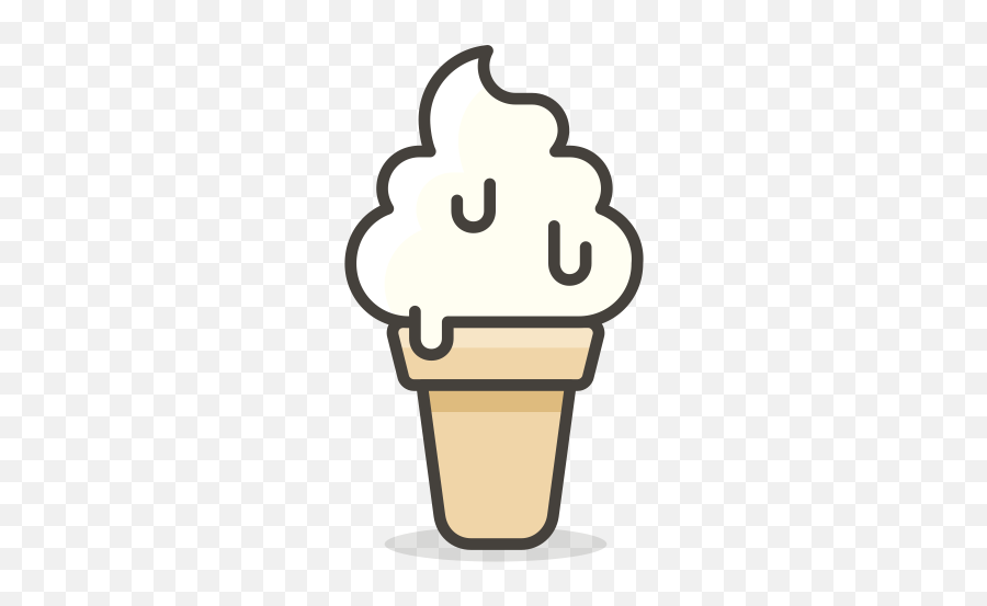 Cone Emoji Icon Of Colored Outline - Icon,Ice Cream Cloud Emoji
