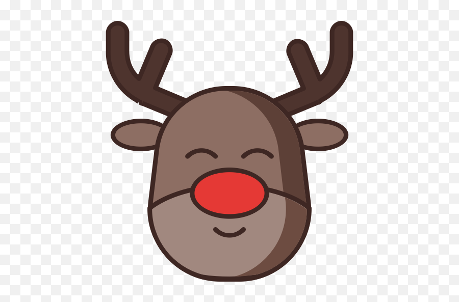 Rudolph Vector Face Picture - Rudolph Face Png Emoji,Deer Emoticon