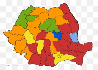 Romanian Counties Political Map - Emoji