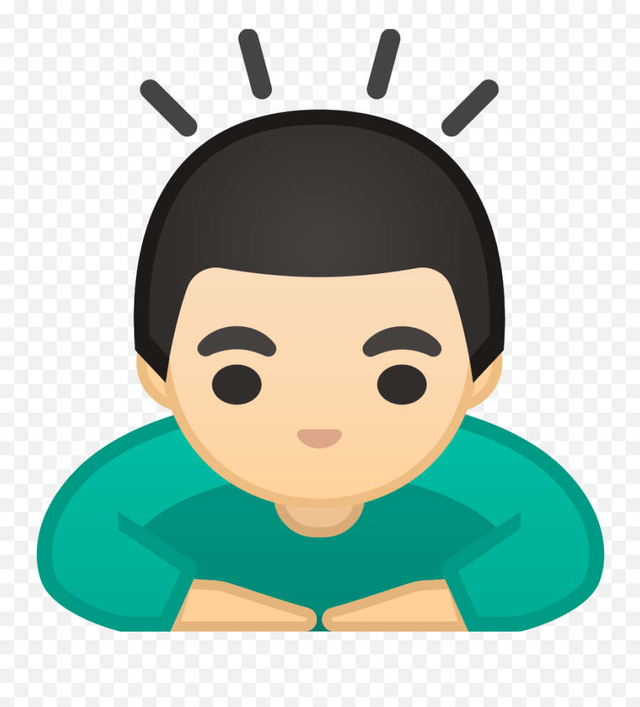 Man Bowing Light Skin Tone Icon - Persona Emoji,Man Shrugging Emoji