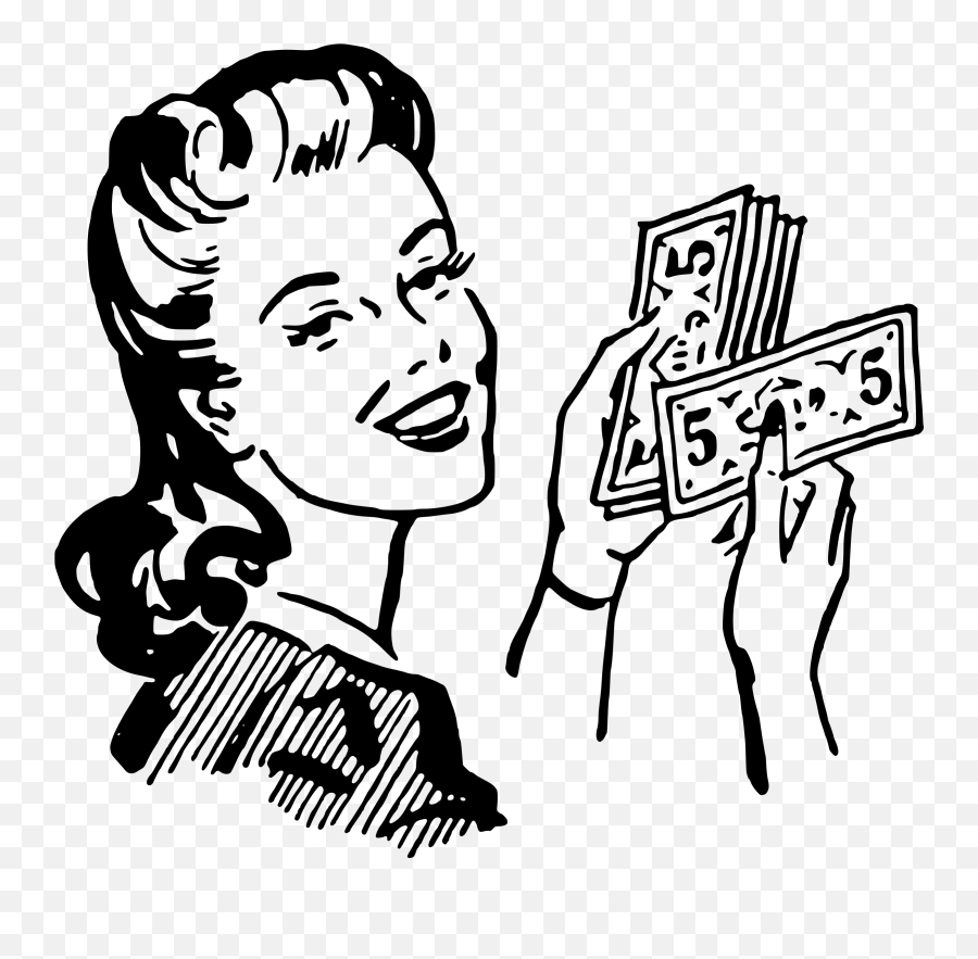 Clipart Money Retro Clipart Money Retro Transparent Free - Vintage Money Clip Art Emoji,Bet Black Emoji