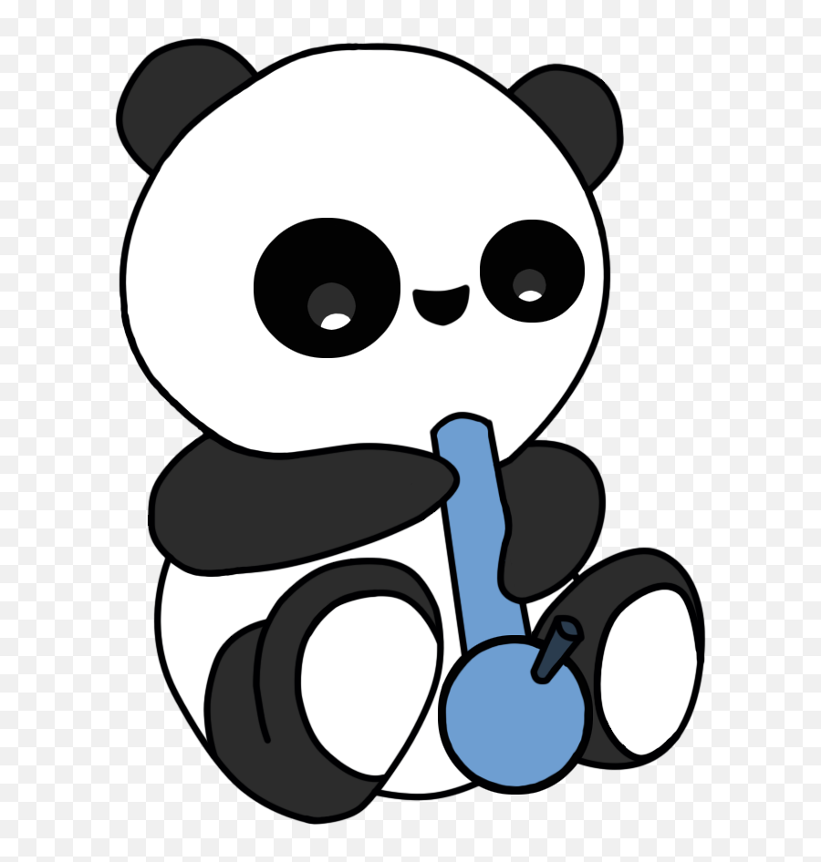 Smokey Bong Panda Sticker - Panda Smoking Weed Emoji,Smoking Pot Emoji