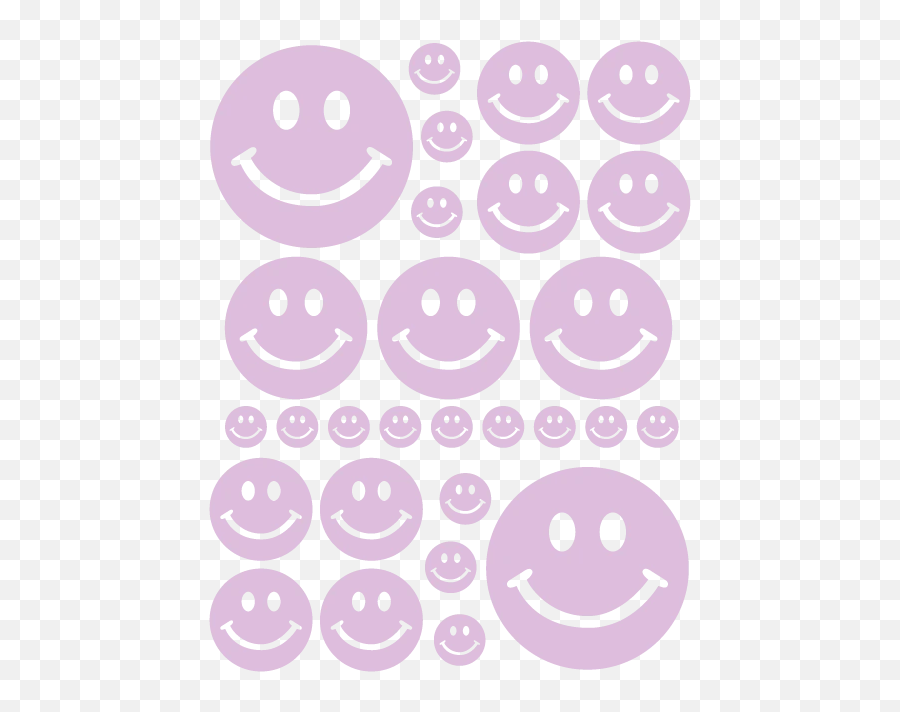 Smiley Face Wall Decals In Lavender - Wall Decal Emoji,Religious Emoticon