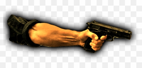 Pointing Hand Transparent Png Clipart - Arm With Gun Emoji