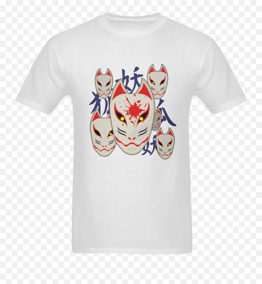 Japanese Fox Mask Menu0027s T - Shirt In Usa Size Two Sides Printing Id D309189 Csenge Forstner Drk Emoji,Taekwondo Emoji