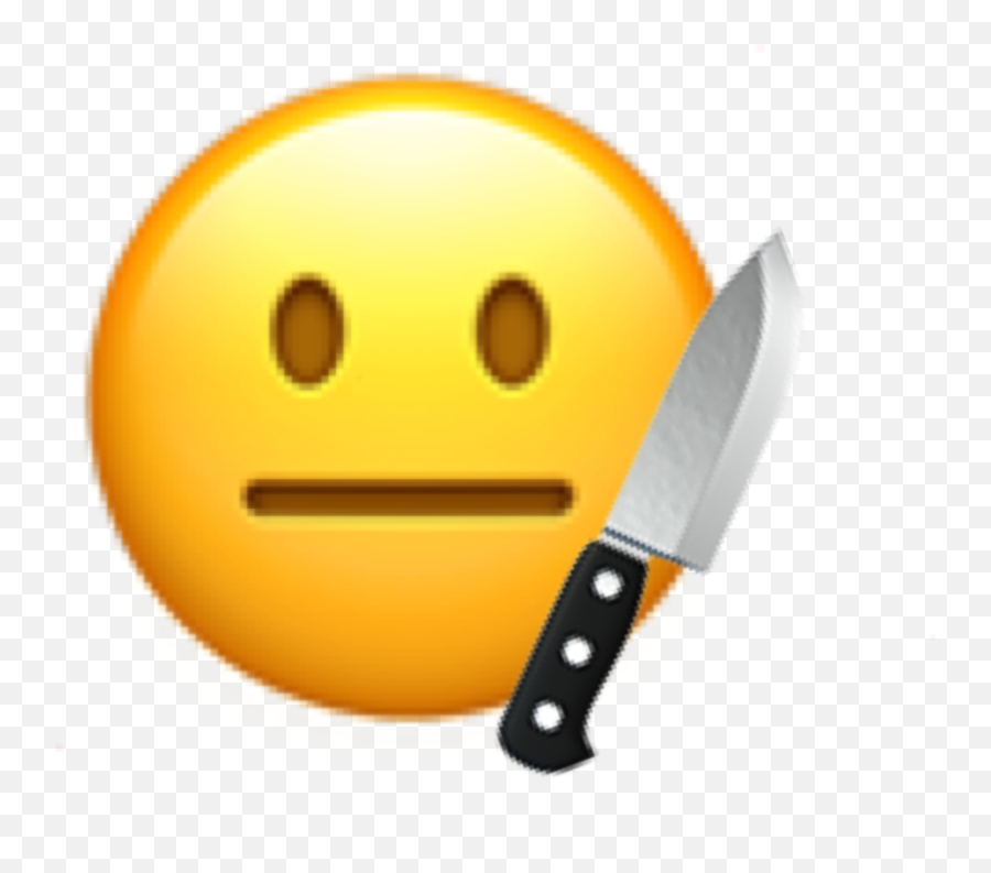 Emoji Knife Straightface Murder Sticker - Smile Emoji With Knife,Knife Emoji