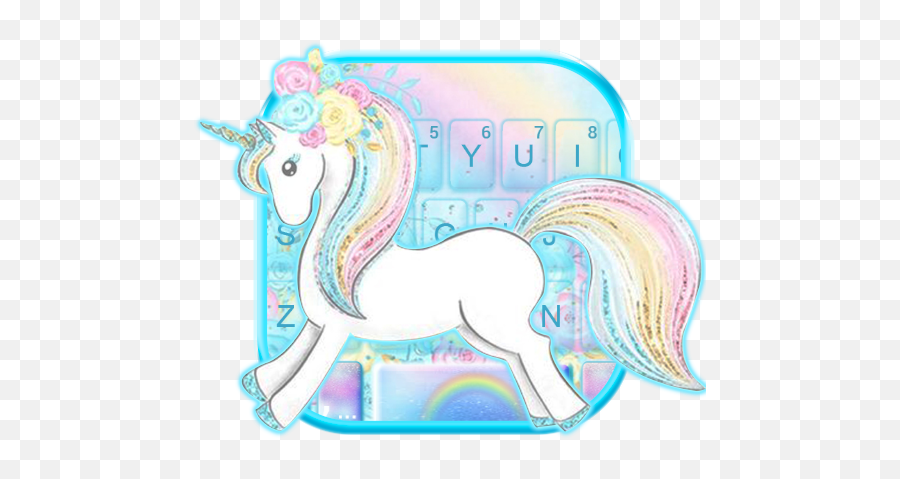 Rainbow Cute Unicorn Keyboard Theme - Mane Emoji,Unicorn Emoji Keyboard