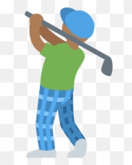 Man Golfing Emoji With Medium -