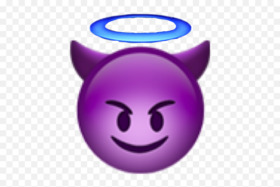 Devil Angel Emoji Emoticon Whatsapp Instagram Snapchat - Devil Purple Emoji Png,Devil Emoji Png
