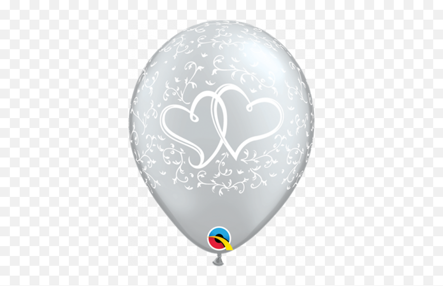 Greetings House - Entwined Heart Silver Balloons Emoji,Emoji Heart Club Beer Night