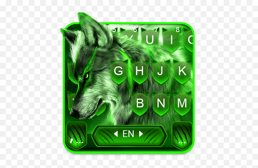 Wild Night Wolf Keyboard Theme - Purple And Green Wolf Emoji,Twt Emoji