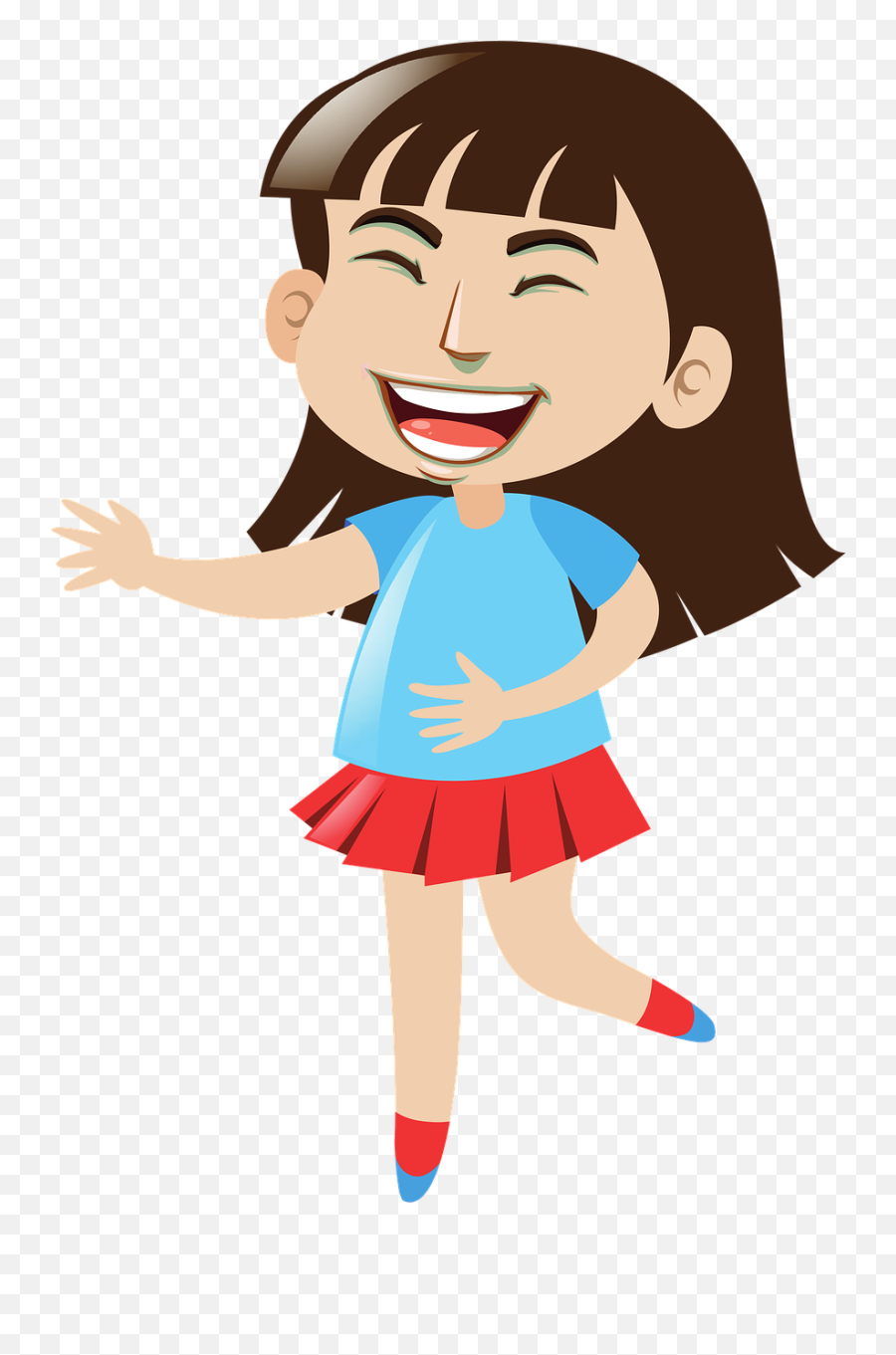 Laughing Girl Cartoon Happy Smiling - Laughing Girl Cartoon Png Emoji,Mermaid Emoticon