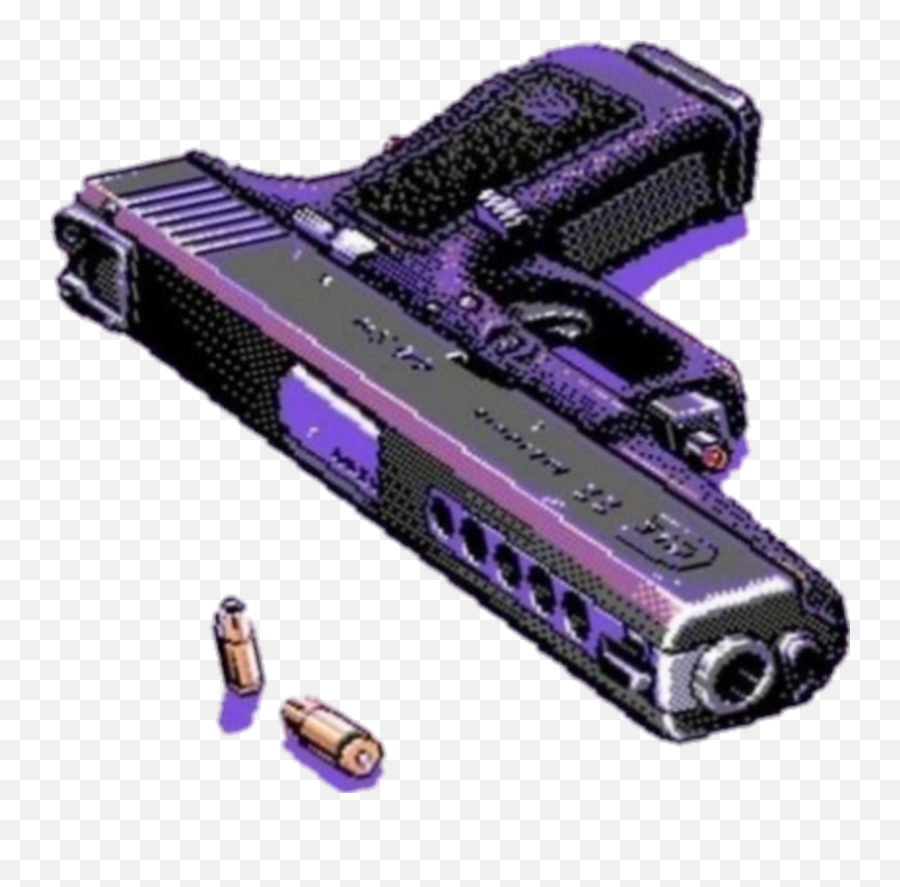 Gun Gunshot Firearm Vaporwave Aesthetic - Wallpaper Emoji,Emoji Gun And Microphone