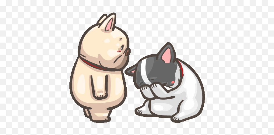 Cute Cartoon - French Bulldogpigu Line Emoji,French Bulldog Emoji